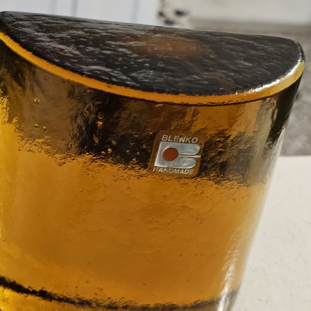 Blenko handmade orange bookstand(one piece)